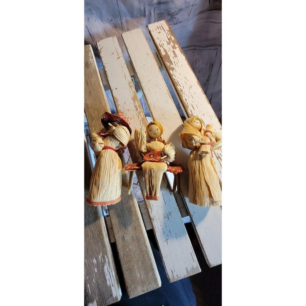 Handmade Husk girl dolls decor toy dress baby‎ hat